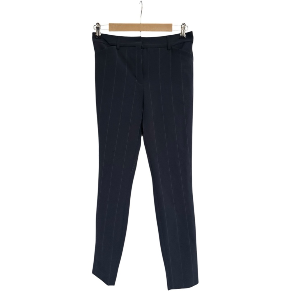 Express High Rise Skinny Windowpane Pants Navy 6 Regular